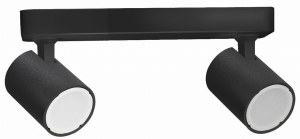 Lampa sufitowa punktowa dwa regulowane reflektory Light Prestige LP-731/2W BK Snow 2 2xGU10 10x25cm czarny