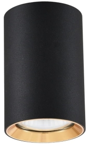 Lampa sufitowa tuba wąska czarno złota Light Prestige LP-232/1D - 90 BK/GD Manacor GU10 9cm