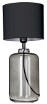 Lampa stołowa dymna szklana podstawa i czarno biały abażur 4Concepts L050102424 Ystad E27 43cm x 22cm