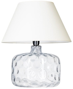 Lampa nocna stołowa szklana podstawa i abażur ecru z białym 4Concepts L002011211 Paris E27 46cm x 40cm