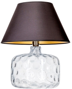 Lampa stołowa nocna szklana podstawa i czarno złoty abażur 4Concepts L002011214 Paris E27 46cm x 40cm