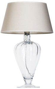Lampa szklana  z abażurem na stolik 4Concepts L046051222 Bristol E14 30cm x 49cm abażur beżowy biały