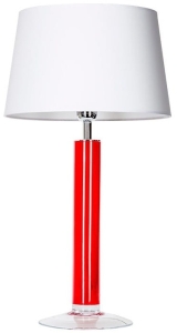 Lampa stołowa szklana czerwona podstawa i biały abażur 4Concepts L054365217 Little Fjord E27 62cm x 33cm