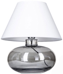 Lampa stołowa dymna szklana podstawa i biały abażur 4Concepts L007252111 Bergen E27 37cm x 30cm