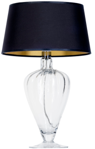 Lampa stołowa szklana podstawa i czarno złoty abażur 4Concepts L046051514 Bristol E27 49cm x 30cm