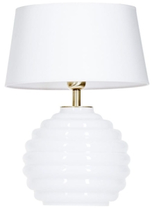 Lampa stołowa Nocna szklana podstawa z abażurem 4Concepts L216922501 Antibes White E27 30cm x 42cm biały biały