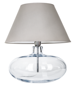 Lampa nocna stołowa szklana podstawa i szaro biały abażur 4Concepts L005031206 Stockholm E27 47cm x 40cm