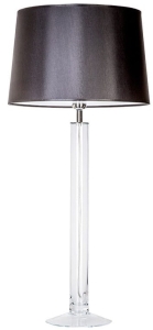 Lampa stołowa z szklaną smukłą podstawą i czarno białym abażurem 4Concepts L207061247 Fjord E27 86cm x 40cm