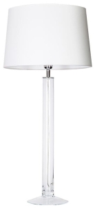Lampa stołowa z szklaną smukłą podstawą i białym abażurem 4Concepts L207061228 Fjord E27 86cm x 40cm