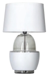 Lampa stołowa z dymno białą szklaną podstawą i białym abażurem 4Concepts L248111228 Ariel E27 63cm x 40cm