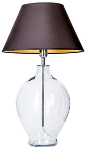 Lampa nocna stołowa z szklaną podstawą i czarno złotym abażurem 4Concepts L014041214 Capri E27 65cm x 40cm