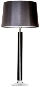 Lampa stołowa z szklaną czarną podstawą i czarno białym abażurem 4Concepts L207265247 Fjord E27 86cm x 40cm
