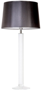 Lampa stołowa z szklaną białą podstawą i czarno białym abażurem 4Concepts L207164247 Fjord E27 86cm x 40cm