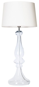 Lampa stołowa nocna szklana podstawa i biały abażur 4Concepts L203061230 Louvre E27 99cm x 45cm