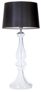 Lampa stołowa nocna szklana podstawa i czarno biały abażur 4Concepts L203061229 Louvre E27 99cm x 45cm