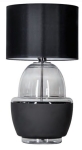 Lampa stołowa z szklaną dymno czarną podstawą i czarno białym abażurem 4Concepts L248112423 Ariel E27 62cm x 32cm