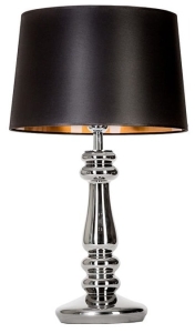 Lampa nocna stołowa srebrna szklana podstawa z czarno miedzianym abażurem 4Concepts L051161260 Petit Trianon E27 56cm x 33cm