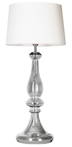 Lampa stołowa szklana dymna podstawa i biały abażur 4Concepts L203361230 Louvre E27 99cm x 45cm