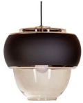 Lampa wisząca z szklanym bursztynowo czarnym kloszem 4Concepts Z205111000 Ariel E27 35cm x 232cm