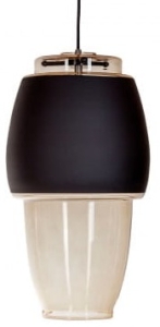 Lampa wisząca z szklanym bursztynowo czarnym kloszem 4Concepts Z204111000 Ariel E27 251cm x 28cm