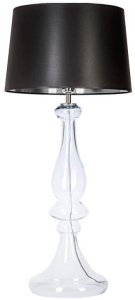 Lampa stołowa szklana podstawa z czarno srebrnym abażurem L203061253 Louvre E27 99cm x 45cm