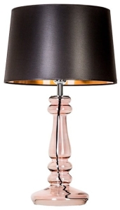 Lampa stołowa z miedzianą szklaną podstawą i czarno miedzianym abażurem 4Concepts L051461260 Petit Trianon E27 56cm x 33cm