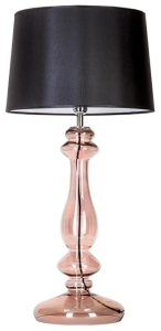 Lampa stołowa szklana miedziana podstawa z czarno białym abażurem 4Concepts L204461247 Versailles E27 79cm x 40cm