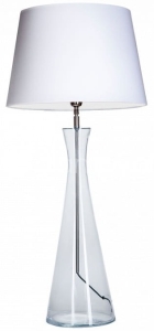 Lampa stołowa szklana transparentna podstawa z białym abażurem 4Concepts L236310230 Chianti E27 95cm x 45cm