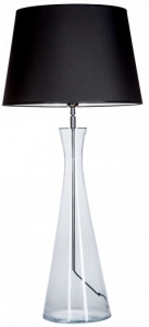 Lampa stołowa szklana transparentna podstawa z czarno białym abażurem 4Concepts L236310229 Chianti E27 95cm x 45cm