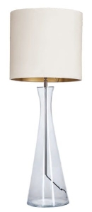 Lampa stołowa transparentna szklana podstawa i beżowo złoty abażur 4Concepts L236310404 Chianti E27 100cm x 36cm