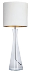 Lampa stołowa transparentna szklana podstawa i biało złoty abażur 4Concepts L236310405 Chianti E27 100cm x 36cm