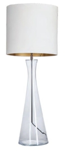 Lampa stołowa transparentna szklana podstawa i biało złoty abażur 4Concepts L236310405 Chianti E27 100cm x 36cm