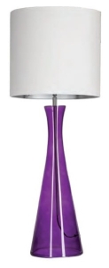 Lampa stołowa fioletowa szklana podstawa i niebiesko srebrny abażur 4Concepts L236311406 Chianti E27 100cm x 36cm