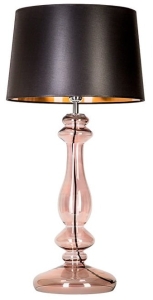 Lampa stołowa szklana miedziana podstawa i czarno miedziany abażur 4Concepts L204461250 Versailles E27 79cm x 40cm