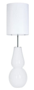 Biała lampa stołowa szklana podstawa z abażurem 4Concepts L201081302 Milano E27 130cm x 35cm