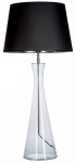 Lampa stołowa transparentna szklana podstawa i czarno srebrny abażur 4Concepts L236310253 Chianti E27 95cm x 45cm