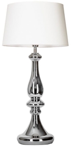 Lampa stołowa srebrna szklana podstawa z białym abażurem 4Concepts L203161230 Louvre E27 99cm x 45cm