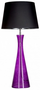 Lampa stołowa z fioletową szklaną podstawą i czarno srebrnym abażurem 4Concepts L236311253 Chianti E27 95cm x 45cm