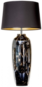 Lampa stołowa ręcznie malowana podstawa z czarno złotym abażurem 4Concepts L209162240 Alhambra E27 88cm x 45m