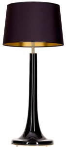 Lampa stołowa czarna szklana podstawa i czarno złoty abażur 4Concepts L214222240 Lozanna E27 94cm x 45cm