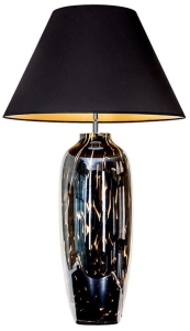 Lampa stołowa ręcznie malowana podstawa z czarno złotym abażurem 4Concepts L209162325 Alhambra E27 88cm x 55cm