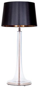 Lampa stołowa szklana transparentna podstawa i czarno miedziany abażur 4Concepts L214018255 Lozanna E27 94cm x 45cm