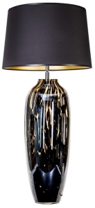 Lampa stołowa ręcznie malowana podstawa z czarno złotym abażurem 4Concepts L208162240 Granada E27 101cm x 45m