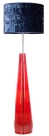 Lampa podłogowa czerwona szklana podstawa i szafirowy welurowy abażur 4Concepts L233311318 Berlin E27 156cm x 50cm