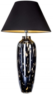 Lampa stołowa malowana czarna podstawa w centki i czarno złoty abażur 4Concepts L208062325 Monaco E27 103cm x 55cm
