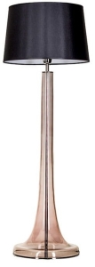 Lampa podłogowa szklana miedziana podstawa i czarno biały abażur 4Concepts L213382258 Zurich E27 165cm x 50cm