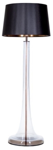 Lampa szklana podstawa podłogowa z miedzią i czarno miedziany abażur 4Concepts L213018256 Zurich E27 165cm x 50cm