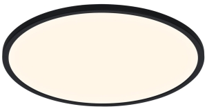 Czarna okrągła lampa sufitowa płaski plafon Nordlux 2210636103 Oja LED 19W 3000K/4000K IP54 42,4cm