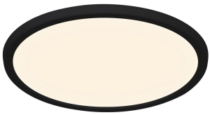 Czarna okrągła lampa sufitowa płaski plafon Nordlux 2210616103 Oja LED 15W 3000K/4000K IP54 29,4cm ściemnialny