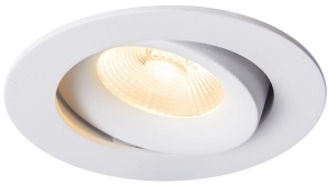 Biała okrągła ruchoma lampa podtynkowa Nordlux 2310320001 Aliki LED 8W 2700K IP44 9,6cm x 4,5cm ściemnialna